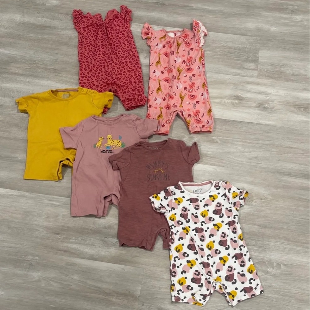 Bundle of baby girl rompers